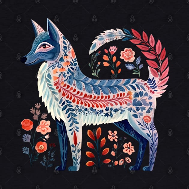 A Cute Blue Fox Scandinavian Art Style by Studio Red Koala